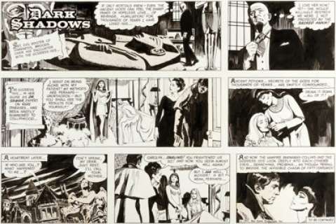 Ken Bald Dark Shadows Sunday Comic Strip Original Art dated 6-6-71 (King Features Syndicate, NEA/Dan Curtis -