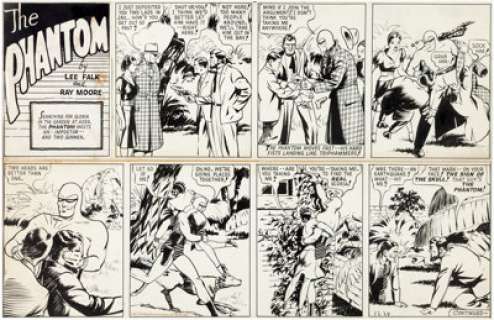 Ray Moore The Phantom Sunday Comic Strip Original Art dated 12-24-39 (King Features Syndicate, 1939). The -