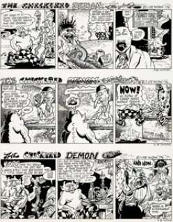 S. Clay Wilson - The Checkered Demon #1 5-Page Partial Story Original Art (Last Gasp, 1977).