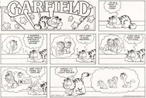 Jim Davis Garfield Sunday Comic Strip Original Art dated 6-5-1983 (Paws/United Feature Syndicate, 1983).... | Heritage