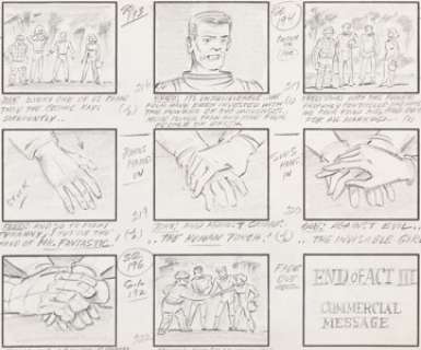 Howard Swift Fantastic Four Complete Animation Storyboards for Origin Episode Group of 43 (Hanna-Barbera, -