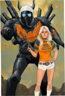 Phil Noto "Here Comes Trouble" Painting Original Art (c. 2000s). Produced for one of his gallery -