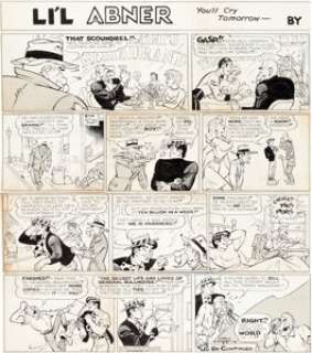 Al Capp and Frank Frazetta Li‘l Abner Sunday Comic Strip Original Art dated 11-4-56 (United Feature -