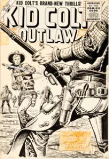 Joe Maneely Kid Colt Outlaw #53 Cover Original Art (Marvel, 1955).... | Heritage