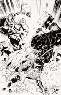 Stuart Immonen and Wade Von Grawbadger Fear Itself #5 Variant Cover Original Art (Marvel, 2011)....
