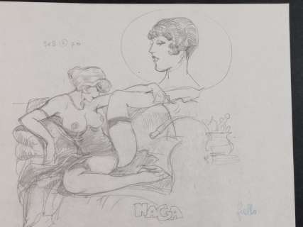 Leone Frollo | Leone Frollo - Illustrazione Originale "Naga" - Firmata - Page volante - Exemplaire unique | Catawiki