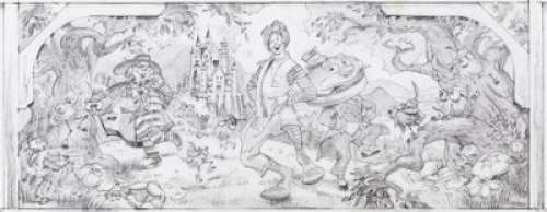 Ohio McDonaldland Bavarian-Themed Mural Drawing by Wes Cook Original Art (McDonald’s/Setmakers, 1978).... | Heritage