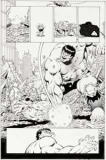  - Jim Starlin et Andy Smith Thanos vs. Hulk n°3 Original de la page 19 avec Blastaar (Marvel, 2015)....