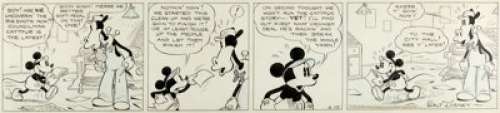 Floyd Gottfredson Mickey Mouse Original de la bande quotidienne du 19 avril 1935 (King Features Syndicate, 1935).... | Heritage