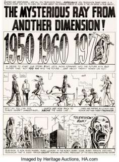 Harvey Kurtzman Weird Fantasy #16 Complete 7-Page Story "Mysterious Ray" Original Art (EC, -