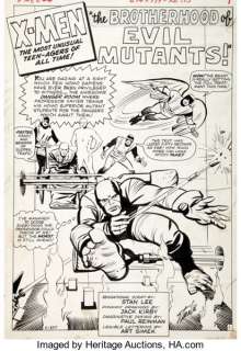 Jack Kirby and Paul Reinman X-Men #4 Splash Page Original Art (Marvel, 1964). The only page from this -