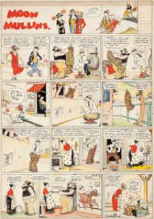 Frank Willard Moon Mullins Hand-Colored Sunday Comic Strip Original Art dated 9-14-24 (Chicago Tribune, 1924)....