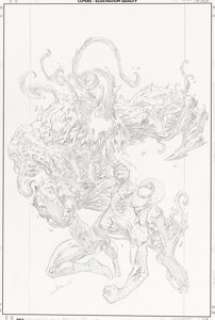 Mark Bagley Ultimate Spider-Man: Venom Premiere (Hardcover) Cover Original Art (Marvel, 2007)....