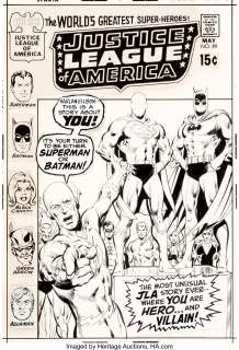 Neal Adams and Dick Giordano Justice League of America #89 Cover Original Art (DC, 1971).... | Heritage