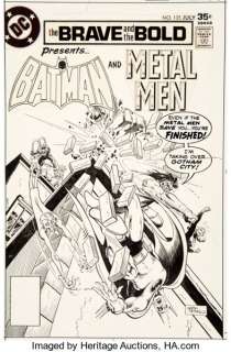 Jim Aparo Brave and the Bold #135 Cover Original Art (DC, 1977). Batman meets the Metal Men (Mercury, Gold, -