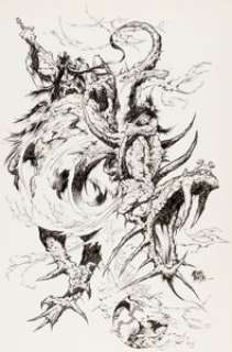 Alex Nino - "Conan Vs. The Sky Monster" Illustration Original Art (1974). Alex Nino had such a unique -