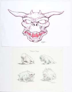 Thom Enriquez - Ghostbusters Terror Dogs Concept Illustrations Original Art Group of 2 (Columbia, 1983).