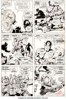 Jack Kirby and Syd Shores - Captain America #100 Page 18 Original Art (Marvel, 1968).