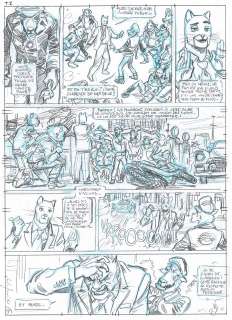 Guarnido | Blacksad, Amarillo, planche originale préparatoire à la mine de plomb. | Septimus