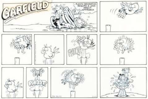 Davis, Jim | Jim Davis Garfield Sunday Comic Strip Original Art dated 2-25-90 (United Feature Syndicate, 1990). ... | Heritage