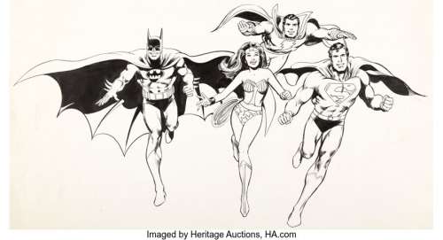 Adams, Neal | Neal Adams Studio - Batman/Wonder Woman/Captain Marvel/Superman Advertising/Licensing Illustration Original Art (DC, c. 1970s)... | Heritage