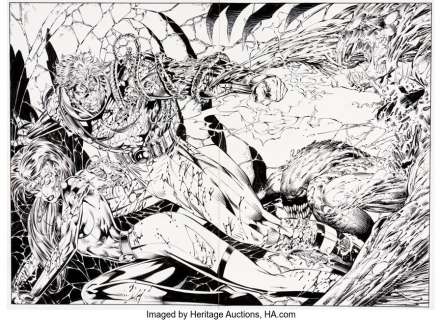 Lee, Jim | Jim Lee and Scott Williams WildC.A.T.S: Covert Action Teams #9 Double Splash Page 2-3 Original Art (Image, 1994).... | Heritage