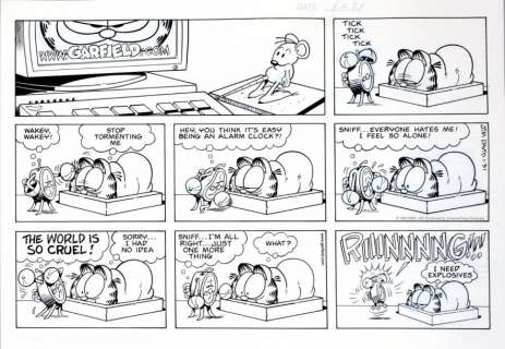 Davis, Jim | Garfield Encre de chine pour une planche gag paru le 31 jan | Coutau Bégarie