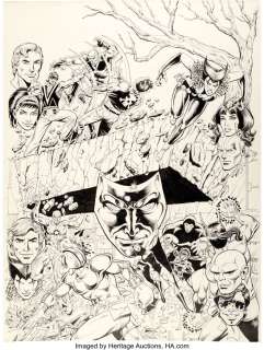 Patton, Chuck | Chuck Patton and Dick Giordano Justice League of America #233-236 Quadtych Cover Original Art (DC, 1984).... | Heritage