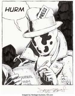 Gibbons, Dave | Dave Gibbons Watchmen Movie Press Kit Print Rorschach Illustration Original Art (Warner, 2009).... | Heritage