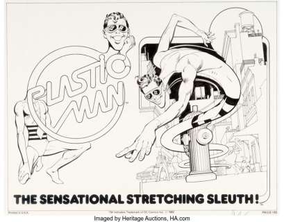 García-Lopez, José Luis - Jose Luis Garcia-Lopez and Dick Giordano - DC Style Guide Plastic Man Illustration Original Art (DC, 1982). ...