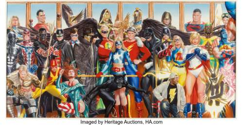 Ross, Alex - Alex Ross Justice Society of America #26 Triptych Cover Original Art (DC, 2009)....