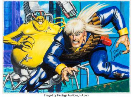 Lawlis, Dan - Dan Lawlis X-Men Fleer Ultra "Greatest Battles: Longshot vs. Mojo" Trading Card Original Art (Marvel/Fleer, 1995)....