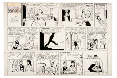 "ARCHIEâ€ 1950 SUNDAY COMIC STRIP  ORIGINAL ART. | Hake’s
