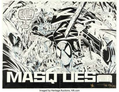 McFarlane, Todd - Todd McFarlane Spider-Man #7 Splash Page 2-3 Ghost Rider Original Art (Marvel, 1991).... (Total: 2 Original Art)