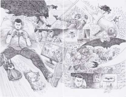 James Stokoe - Batman Annual #5 Double Page Spread 20-21 Original Art (DC, 2016).... (Total: 2 Original Art)