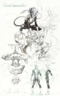 Simone Bianchi | Astonishing X-Men Special: Sketchbook Nightcrawler Costume Design Illustration Original Art (Marvel, 2008). | Heritage