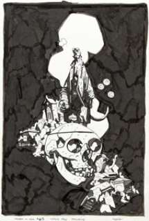 Mike Mignola | Hellboy In Hell #5 The Three Gold Whips Exclusive ComicsPRO Variant Cover Original Art (Dark Horse, 2012). | Heritage