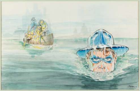 Will Eisner - The Spirit #20 Wraparound Cover Painting Original Art (Kitchen Sink Press, 1979).