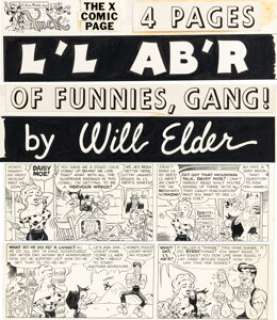 Harvey Kurtzman and Bill (Will) Elder - Trump #1 Complete 4-Page Story "Li‘l Abner" Parody Original Art (Playboy Press/HMH, 1957). (Total: 14 Original Art)