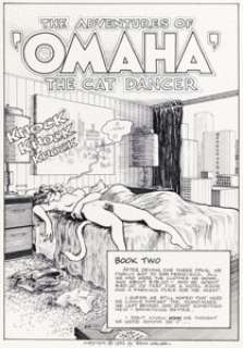 Reed Waller - Omaha the Cat Dancer #2 Unpublished Splash Page 1 Original Art (SteelDragon Press, 1986).