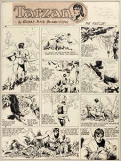 Burne Hogarth - Tarzan #674 Sunday Comic Strip Original Art dated 2-6-44 (United Feature Syndicate, 1944).