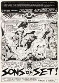 Frank Thorne Marvel Feature #6 Red Sonja Story Page 1 Original Art (Marvel, 1976).