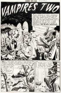 Robert Webb and Iger Studio Journey Into Fear #17 Complete 8-Page Story "Vampires Two" Original Art (Superior, 1954).