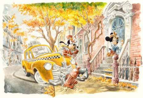 Paolo Mottura - Goofy Taxi Driver Illustration Original Art (undated).