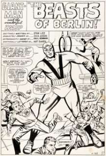 Dick Ayers and Paul Reinman Tales to Astonish #60 Giant-Man and Wasp Splash Page 1 Original Art (Marvel, 1964).