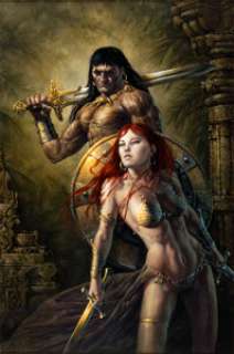 Michael C. Hayes - Conan and Red Sonja Painting Original Art (2011).