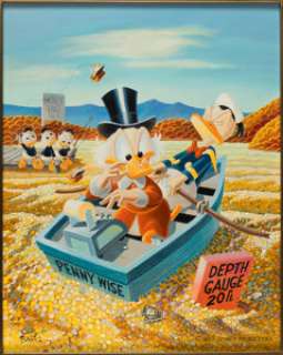 Carl Barks "Money Lake" Painting Original Art (1971).