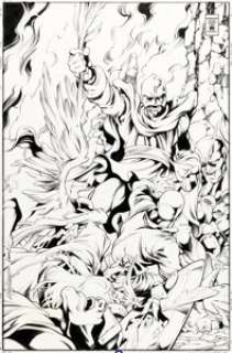 Carlos Pacheco and Cam Smith X-Men: The Early Years #9 Cover Original Art (Marvel, 1995).