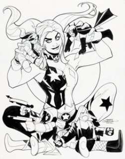 Terry Dodson and Rachel Dodson Harley Quinn and the Birds of Prey #4 Variant Cover Original Art (DC, 2021).