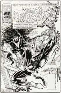 Alex Saviuk Web of Spider-Man Annual #10 Shriek Cover Original Art (Marvel, 1994).